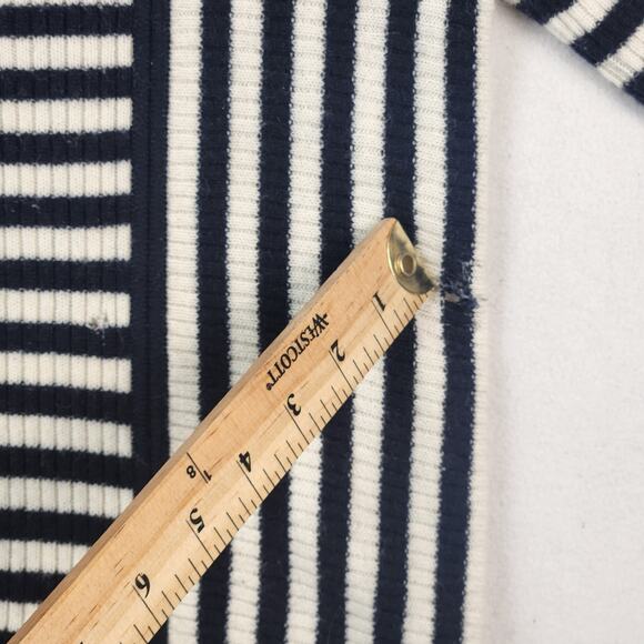 Club Monaco Wmn's Cashmere B&W Striped Assymetric Long Sleeve Sweater Sz XS/TP - Picture 7 of 10